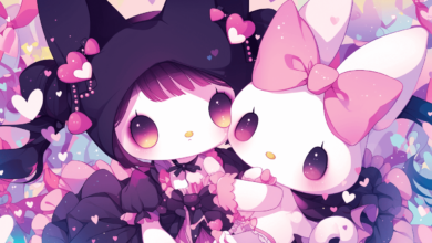 Laptop Wallpaper:-Egiqqb-Im4= My Melody and Kuromi Wallpaper