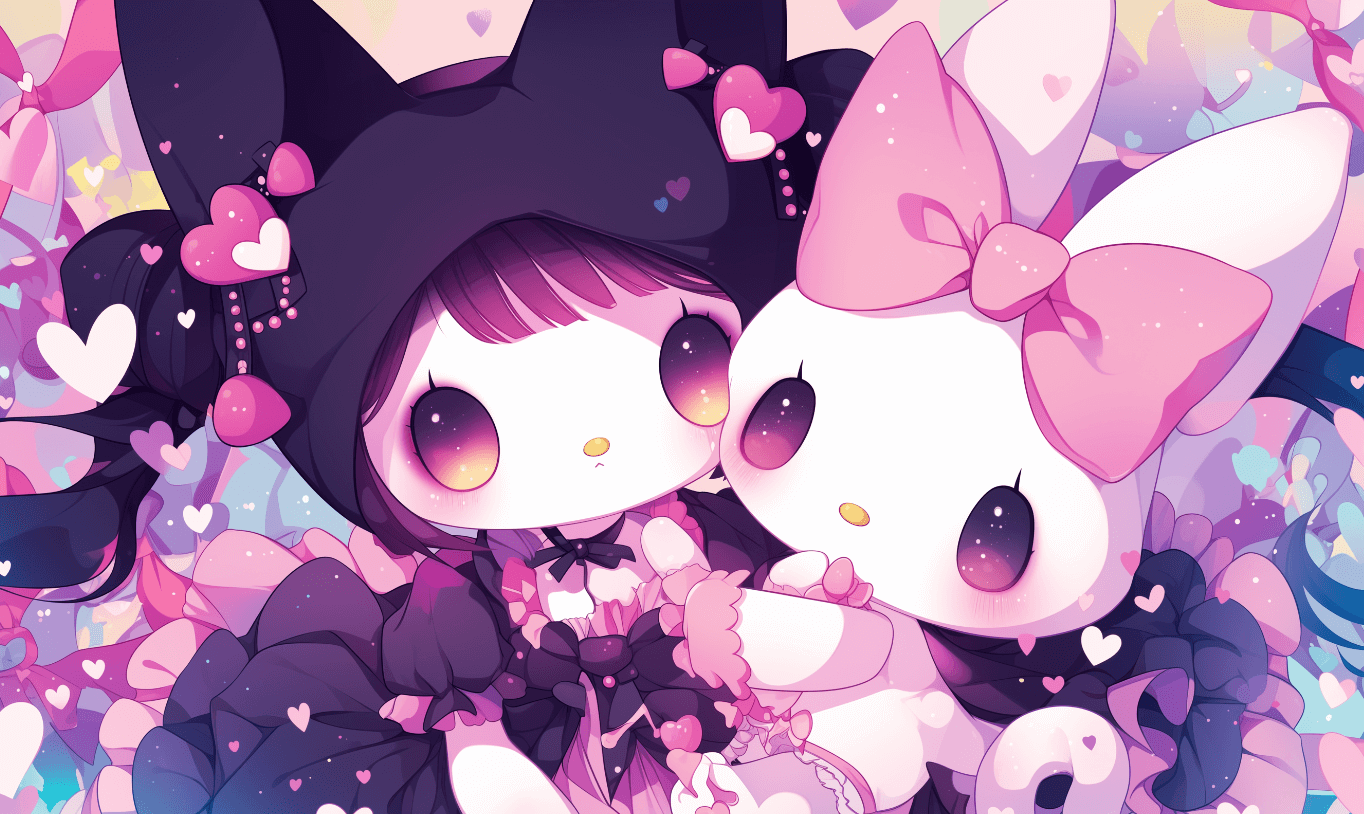 Laptop Wallpaper:-Egiqqb-Im4= My Melody and Kuromi Wallpaper